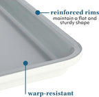 Sur La Table Kitchen Essentials Bake Sale Large 18 X 13 Inch PFA Free Ceramic Nonstick Cookie/Baking Sheet - Linen White