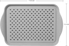 OGGI Anti Slip Serving Tray with Handles- Gray Rectangle Tray - Ideal for Eating, Breakfast, Food, Appetizer Tray, Serving