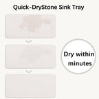 NiuYichee 2 Pcs Water Absorbing Stone Trays, Kitchen/Bathroom Sink Soap Dish, Diatomite Tray Used for Hand Soap & Cosmetic Bottles in The Modern Home, 4" W x 8.3" L, White