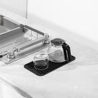 MicoYang Silicone Dish Drying Mat for Multiple Usage,Easy clean,Eco-friendly,Heat-resistant Silicone Mat for Kitchen Counter or Sink,Refrigerator or Drawer Liner Black S 12 inches x 6 inches