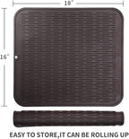MicoYang Silicone Dish Drying Mat for Multiple Usage,Easy clean,Eco-friendly,Heat-resistant Silicone Mat for Kitchen Counter or Sink,Refrigerator or Drawer Liner Coffee XL 18 inches x 16 inches