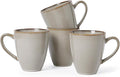 MONITO 17 OZ Coffee Mugs Set of 4, Large Ceramic Blue Coffee Mugs Set with handle for Tea/Latte/Milk/Cocoa, Funny Tea Cups for Office and Home, Engagement Gifts. (Gray-yellow)