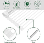 Hanzenma Roll Up Dish Drying Rack - Over The Sink, Multipurpose Foldable Sink Drying Mat, Heat-Resistant, Anti-Slip & Anti-Rust, 17" x 13", White