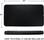 MicoYang Silicone Dish Drying Mat for Multiple Usage,Easy clean,Eco-friendly,Heat-resistant Silicone Mat for Kitchen Counter or Sink,Refrigerator or Drawer Liner Black 4XL 32 inches x 18 inches
