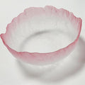 Glass Salad Bowl Irregular Lotus Flower Shape Serving Bowls, Mixing Nut Bowls for Kitchen Fruist, Snack, Dessert, and Ice Cream Candy Dishes (Crystal Gradient Pink, Medium)