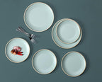 Melamine Dinnerware Sets, Plates and Bowls Sets 12 Pcs, Melamine Plates, Dish Set for 4, Unbreakable Dinnerware Set for Party, BPA Free, Suitable Indoors and Outdoors (Mint Green)