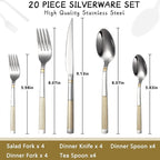 40-Piece Silverware Set Stainless Steel Flatware Set for 4 Kitchen Cutlery Utensil Sets Includes Forks Spoons Knives for Home Restaurant Hotel