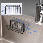 Toplife Sponge Holder for Kitchen Sink, Rust-Proof Suction Cup Sponge Caddy - Black - 2 Pack