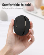FERYES 2 PCS Makeup Sponge Holder – Shatterproof Eco-Friendly Silicone Beauty Make Up Blender Case for Travel - Black