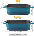 Bread Pan Cast Iron Loaf Pan with Lid Bread Loaf Pan 8.5x4.5 Inch Loaf Pan Enameled Cast Iron Sourdough Loaf Pan, DarkCyan