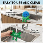 Creative Hanging Sponge Holder with Drainage/Traceless Glue, 3D Printing Countertop Funny Sponge Holders for Kitchen Sink, Keeps Your Sponge Dry & Smiling, for Scrub Daddy Holder (1, Green)