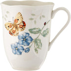 Lenox Dinnerware Set, Butterfly Meadow 18-Piece Set, Service For 6, White Porcelain, Butterfly And Flower Designs, Plates And Bowls Sets, Dishwasher Safe, Home & Kitchen (18 Pieces, Assorted)