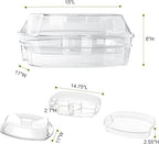 IVYHOME 3-Tier Chilled Serving Tray with Lid, 15" Fruit Ice Serving Platter with 4 Compartments, Shrimp Cocktail Serving Dish, Divided Serving Bowl for Parties