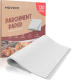 130-Pack Precut Parchment Paper Sheets | 12x12 Inch White Baking Paper | Heavy Duty Non-Stick Liners for Oven, Air Fryer, Grill & Steaming | Perfect for Baking, Cooking, Wrapping Food