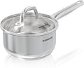 SUNHOUSE- 2 Quarts Stainless Steel Sauce Pan with Lid - PFOA-FREE, Stainless Steel Sauce Pan, Advanced Impact Bonding Induction Base, Stay-Cool Handle, Compatible with All Cooktops