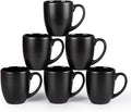 GBhome 16oz Coffee Mugs Set of 6, Large Ceramic Coffee Mugs for Man, Woman, Dad, Mom, Modern Coffee Mugs Set with handle for Tea/Latte/Cappuccino/Milk/Cocoa. Dishwasher&Microwave Safe,Matte Black