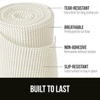 GORILLA GRIP powerGRIP Drawer Shelf and Cabinet Liner, Thick Strong Hold, Non-Adhesive Liners Protect Kitchen Cabinets and Cupboard, Bathroom Drawers, Easy Install, Breathable Mat, 24" x30' Snow White