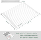 Hanzenma Roll Up Dish Drying Rack - Over The Sink, Multipurpose Foldable Sink Drying Mat, Heat-Resistant, Anti-Slip & Anti-Rust, 17" x 13", White