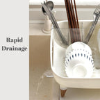 Dish Drying Rack, Modern Sink Drainer with Strainer extenable spout, Pots & Pans, Space Saving Kitchen Dish Racks, Kitchen Counter Dish Drainer Off White escurridor de cocina platos