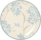 Gibson Home Admiral Hall 12-Piece Matte Stoneware Dinnerware Set – Dinner Plates, Salad Plates & Bowls with Blue Floral Pattern, Durable Everyday Dish Set, Microwave & Dishwasher Safe