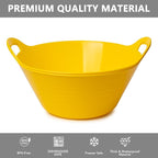 Tiawudi 4 Pack Snack Bowls (4.9L Large), Plastic Serving Bowls for Party, Large Bowls with Handles for Kitchen, Fruit, Cereal, Candy, Salad and Chip, Microwave Safe