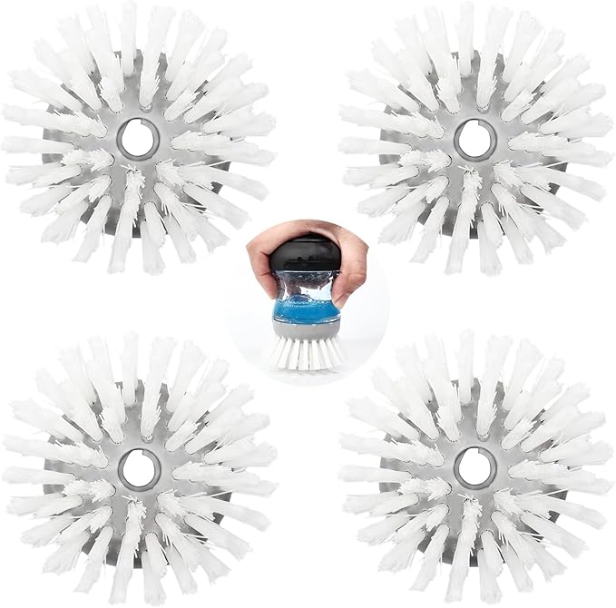 4 Pack Brush Refills for OXO Dish Brush Refill B, Brush Head Replacement OXO Dish Brush Replacement Head（Grey Round）