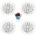4 Pack Brush Refills for OXO Dish Brush Refill B, Brush Head Replacement OXO Dish Brush Replacement Head（Grey Round）