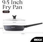 THE ROCK SOHO 9.5-Inch Nonstick Frying Pan with Lid – Compact for Urban Kitchens, Nothing Sticks, Never Warps, Lasts Longer, Dishwasher Safe, Black