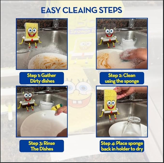 Sponge Holder, Kitchen Cute Sink Draining, Sponge Holder Cartoon Cleaning