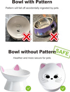 ABRUTY Cat Food Bowl, 5 OZ Ceramic Elevated Kitten Water Bowl, 15° Tilted Raised Pet Feeder, Anti Vomiting and Whisker Friendly Dishes for Fat Faced, Cat, Kitten, Small Dog