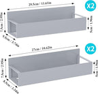 4 Pack Magnetic Spice Storage Rack Organizer for Refrigerator and Oven, Gray Fridge Organizers and Storage
