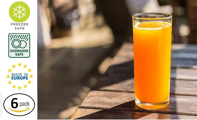 BOHEM'S Small Juice Glasses, Mini Clear Glass Cups Tumblers, Drinking Glassware for Orange Juice, Water, Milk, Coffee, Perfect for Tasting and Small Portions, Set of 6, (6.4 oz)