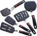 Silicone Spatula Set Turner, 5-Pack Spatulas for Nonstick Cookware, 600°F Heat Resistant Kitchen Cooking Utensils Set for Egg, Pancake Fish Sticky Baking Dishwasher Safe