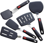 Silicone Spatula Set Turner, 5-Pack Spatulas for Nonstick Cookware, 600°F Heat Resistant Kitchen Cooking Utensils Set for Egg, Pancake Fish Sticky Baking Dishwasher Safe