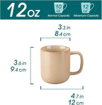 vancasso Coffee Mugs Set of 6, 12 Oz Ceramic Coffee Cups with Handle, Ceramic Unique Glaze Coffee Cup for Cappuccino, Latte, Tea, Cocoa, Dishwasher & Microwave Safe Gift Sets, Brown, Series PLAYA