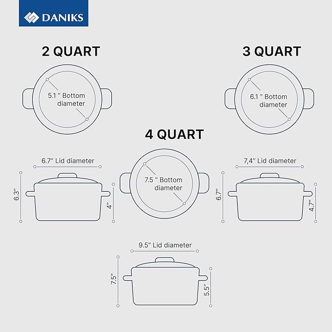 Daniks Modern 11-Piece Stainless Steel Cookware Set with Glass Lids, Includes Saucepan and Frying Pan with Lid, Tri-Ply Bases for Even Heating, Induction Compatible, Dishwasher Safe, Heatproof Handles