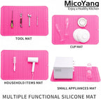 MicoYang Silicone Dish Drying Mat for Multiple Usage,Easy clean,Eco-friendly,Heat-resistant Silicone Mat for Kitchen Counter or Sink,Refrigerator or Drawer Liner Rose 3XL 28 inches x 18 inches