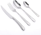 16 Piece Silverware Set,Stainless Steel Flatware Set Spoon and Fork Set for 4,Kitchen Utensil Cutlery Set Mirror Finish Dishwasher Safe Gift Package (silver)
