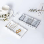 Small Bathroom Vanity Silicone Tray for Counter, Rectangle Dish Soap and Sponge Holder for Kitchen Sink, Perfume Organizer for Dresser, Marble Grey