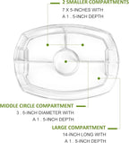 IVYHOME 3-Tier Chilled Serving Tray with Lid, 15" Fruit Ice Serving Platter with 4 Compartments, Shrimp Cocktail Serving Dish, Divided Serving Bowl for Parties