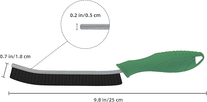 FOOGWEE Hard Bristle Crevice Cleaning Brush - Cleaning Supplies - Household Crevice Cleaning Tools - Multi-Purpose Crevice Brushes for Kitchen, Toilet, Window, Vehicle, Faucets, Grout (3, Green)