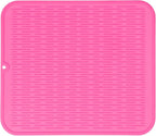 MicoYang Silicone Dish Drying Mat for Multiple Usage,Easy clean,Eco-friendly,Heat-resistant Silicone Mat for Kitchen Counter or Sink,Refrigerator or Drawer Liner Rose XL 18 inches x 16 inches