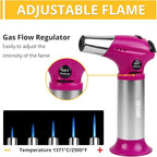 TBTEEK Butane Torch T901, Kitchen Torch Cooking Torch with Safety Lock & Adjustable Flame for Cooking, BBQ, Baking, Brulee, Creme, DIY Soldering(Butane Not Included), Rose