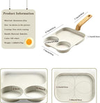 Nonstick Egg Frying Pan, Egg Frying Pan 3 Section, Aluminum Frying Pan With Heat Resistant Handle, Cooking Pan for Breakfast, Egg, Bacon and Burgers, Easy Clean, Only for Gas Stove