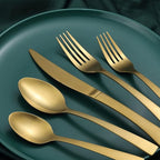 Bestdin 20-Piece Matte Gold Silverware Set, Premium Stainless Steel Flatware Set for 4, Spoons and Forks Set Includes Knife/Fork/Spoon, Nice Gifts for Thanksgiving&Chirstmas.