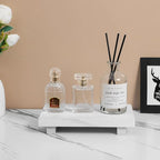 zoocatia Small Wood Tray Pedestal Stand Farmhouse Bathroom Decor Decorative Wooden Riser Kitchen Soap Dish Holder for Vanity, Counter, Sink, 9" x 5.9" - White