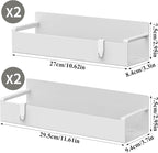 4 Pack Magnetic Spice Rack Organizer for Refrigerator and Oven, White Fridge Organizers and Storage for Kitchen