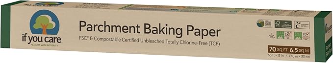 If You Care Parchment Baking Paper, Roll, 70 Sq Ft, Unbleached | Chlorine Free | Greaseproof | Silicone Coated | Pack of 2