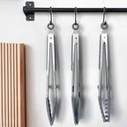 Tongs for Cooking, 12" Kitchen Tongs with Silicone Tips, Food Grade Serving Tongs Set of 3, Grey