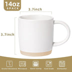 Coffee Mugs Set of 6, 14 oz Coffee Cups Ceramic, Ceramic Mug with Handle and Speckled Patterns for Coffee, Tea, Cocoa, Milk, Microwave & Dishwasher Safe